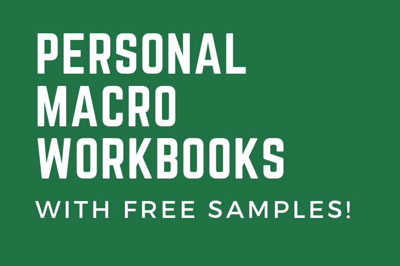 Excel Create New Personal Macro Workbook